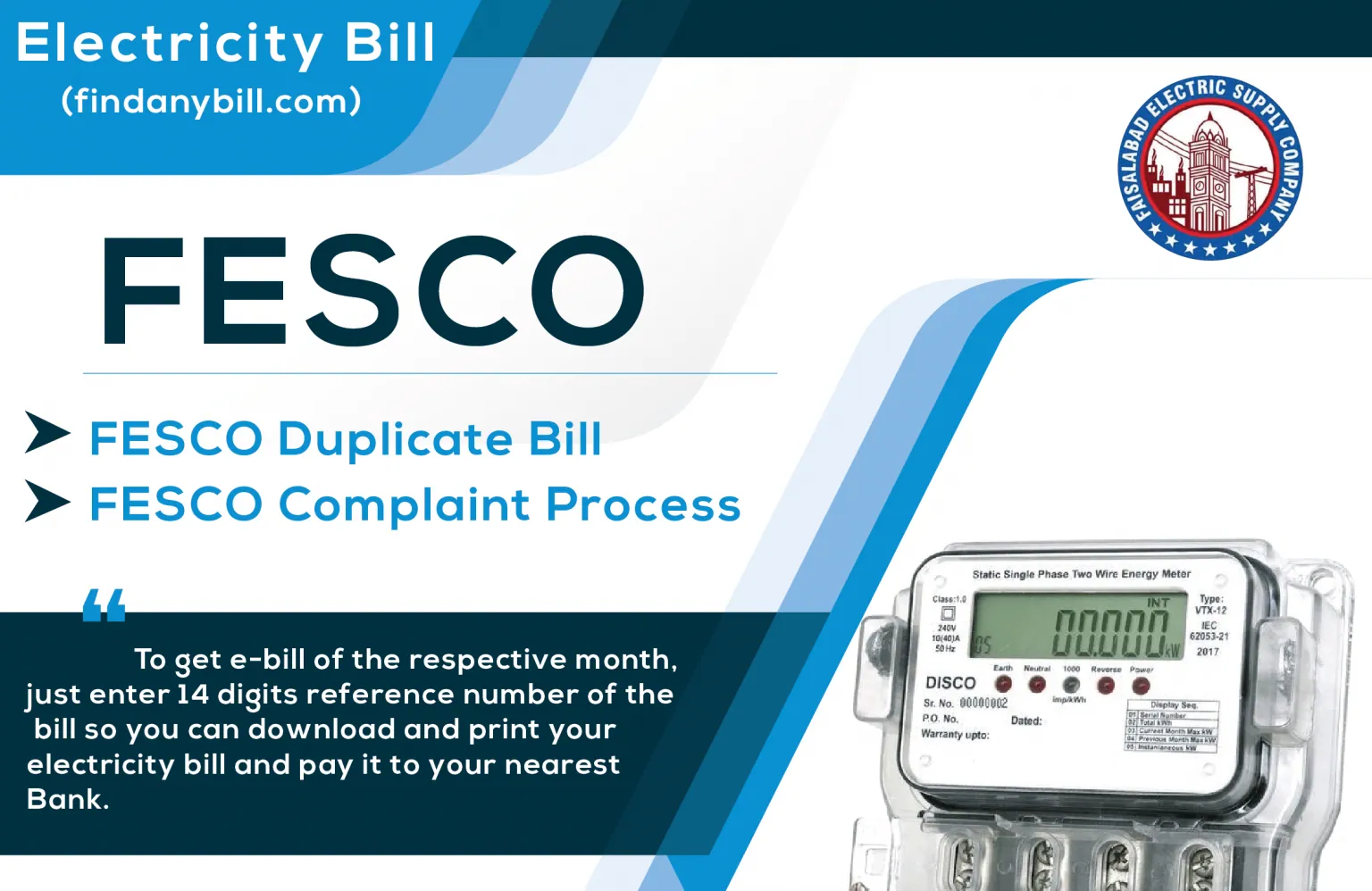 FESCO Online Bill 2024 Check your Electricity Bill Free